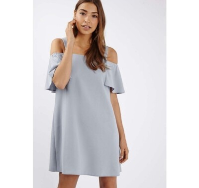 topshop bardot a line dress Topshop lace bardot long sleeve midi dress in black