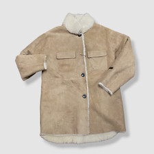 $2195 Fleurette Women Beige Camel Dyed Shearling Coat Size Xl