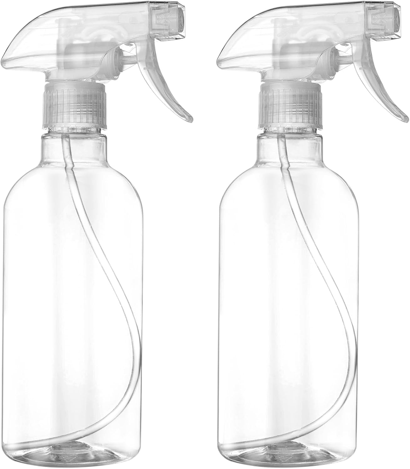 2 Pack 16oz Clear Spray Bottles for Cleaning and DIY Projects