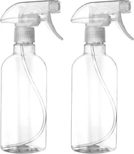 DIYSELF 2 Pack Spray Bottles for Cleaning, 16 Oz Clear Empty Water Spray Bottle,
