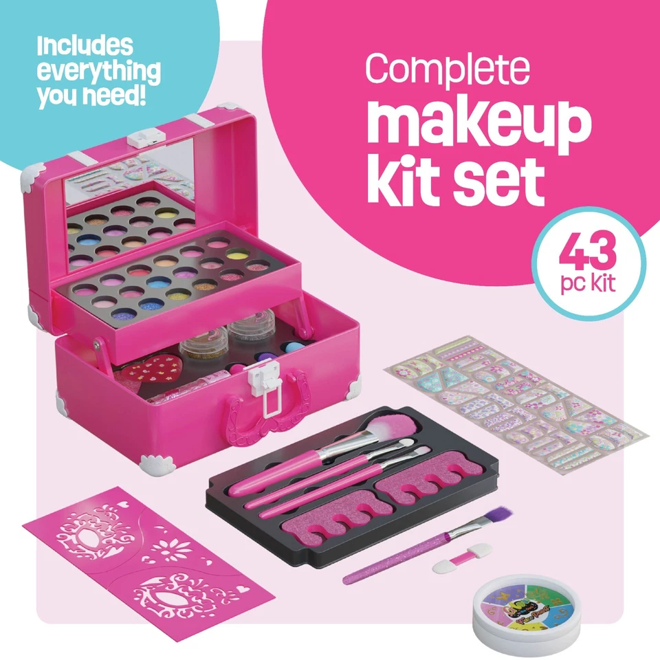 Kit de Maquillaje para Niños para Niñas - 43 Piezas Maquillaje Real Juego de Belleza Fingir Foto 2 de 4