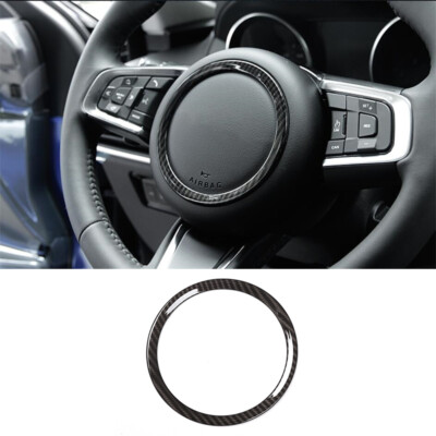 For Jaguar F-PACE E-Pace XE XF 2016-20 Carbon Fiber ABS Steering Wheel Ring Trim