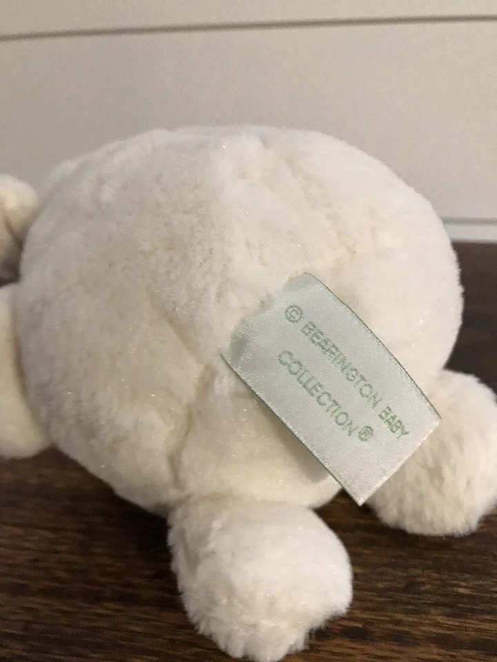 Bearington Baby Collection Lamb Sheep Green Bow Beanbag Plush Doll Soft 5" - Image 3 of 3