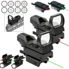 Tactical Red Green Dot Reflex Sight Scope W/ Red /Green Laser Holographic Sight