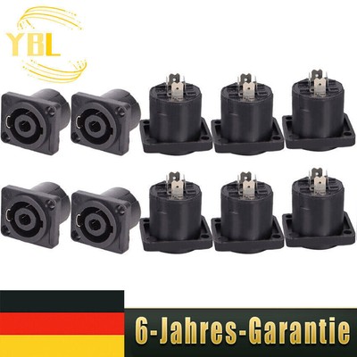 10PCS Einbaubuchse 4-Polig Lautsprecheranschluss Boxen Kupplung Speakon Buchse