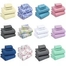 1800 Series 4 Piece Microfiber Bed Sheet Set Ultra Soft Hotel Deep Pocket Sheets