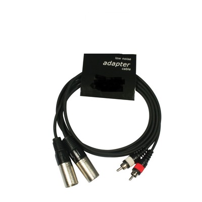 2 XLR Male to 2 RCA Connector 1,50m Cinch Adapter Kabel Mischpult NEU