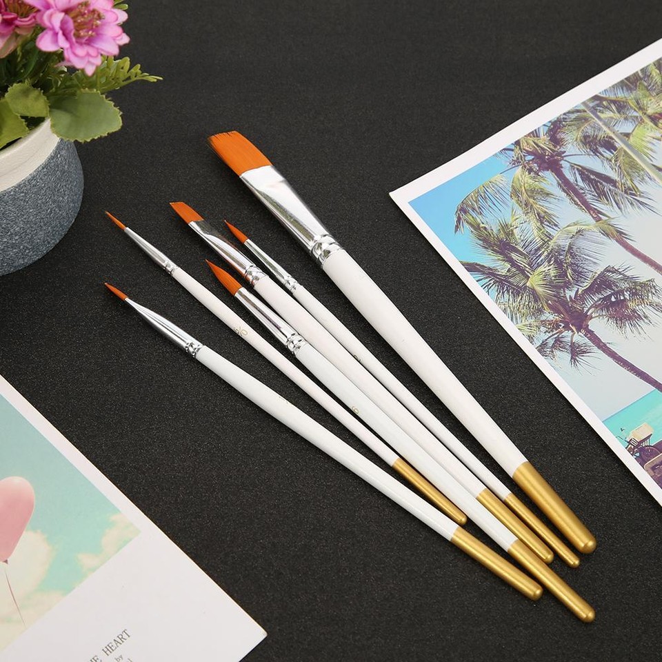 6pcs Oil Paint Drawing Brushes Kids DIY Watercolor Oil Acrylic Painting