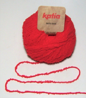 LOT of 10 balls Katia MOUSSE Soft Fluffy Nylon worsted knitting yarn #4 RED
