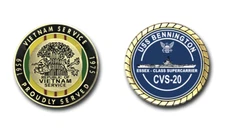 USS Bennington CVS-20 Vietnam Service Silhouette Challenge Coin