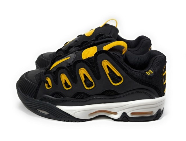 osiris d3 2001 black charcoal yellow