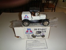 ERTL 1324 BIG A AUTO PARTS DIECAST 1918 RUNABOUT BANK 1990 USA PAPER  KEY NIB