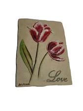 3D Resin Wall Plaque  Floral Red Tulip  by Kate McRostie Red 