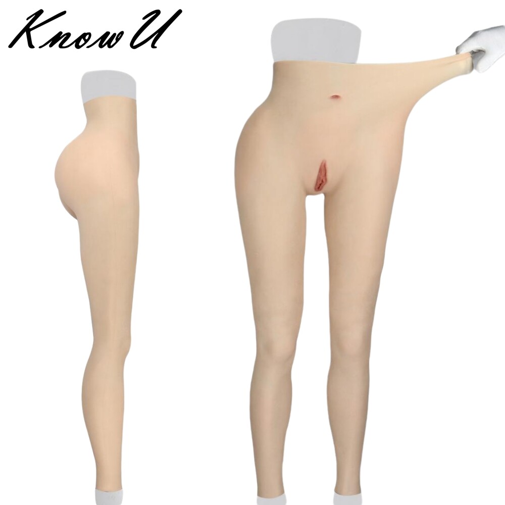 Pantalones de silicona KnowU gruesos hasta el tobillo vagina falsa travesti realista