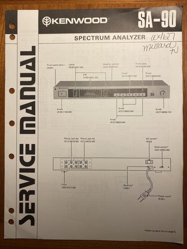 Kenwood Sa 90 Spectrum Analyzer Original Service Repair Manual Ebay