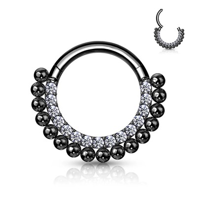 Anelli Prigioniere In Acrilico Nero – Per Piercing Orecchio O Setto