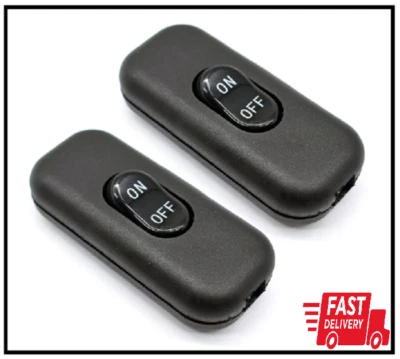 PLUSPOE Inline Cord Switch 2 Pack, AC 250V 6A On/Off Lamp Control Appliance Switch Rocke