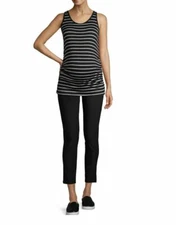 TIME N TRU Maternity Tank Top Fitted Striped Navy Blue sizes S, L #WS3