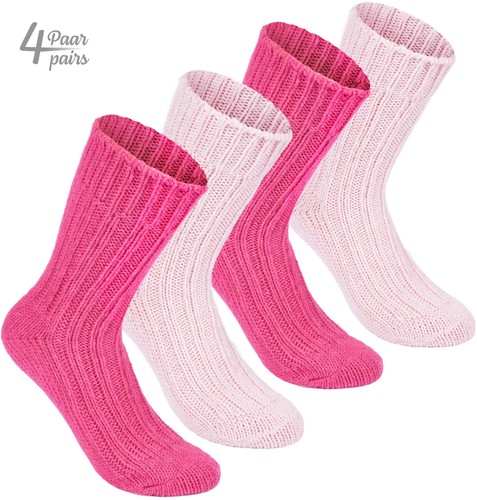 Paquete de 4 pares de calcetines de lana de alpaca BRUBAKER para hombre mujer - Imagen 68 de 79