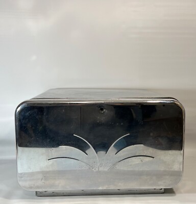 Vtg Masterware Breadette Metal Breadbox Shelf Mid-Century Chrome Cutting MCM