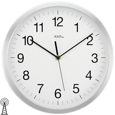 AMS 5524 Funkwanduhr Bürouhr Werkstattuhr Arbeitszimmeruhr Metalluhr 40 cm Ø