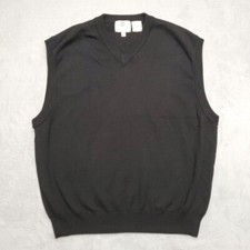 Viyella Sweater Vest Mens XL Black 100% Merin...