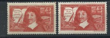 France N°341/42* (MH) 1937 - René Descartes