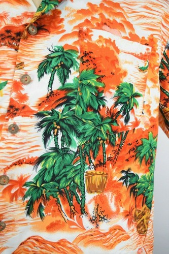 Roundy Bay Men's Size L Hawaiian Sunset Beach Button Front Shirt - Picture 5 of 12