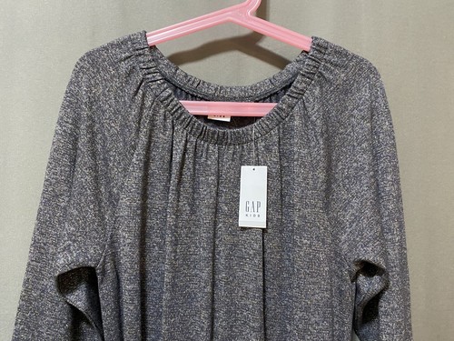 NWT GAP Girls Long Sleeve Elastic Waist Knit Jumpsuit Size M (8-9) Gray/Metallic - Picture 2 of 15