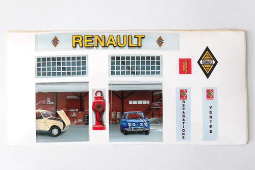 NOREV OLD STICKERS FOR FACADE GARAGE RENAULT DIORAMA