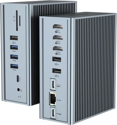 USB C Docking Station by 16 in 1 Triple HDMI Display 100W PD Ethernet 3.5mm