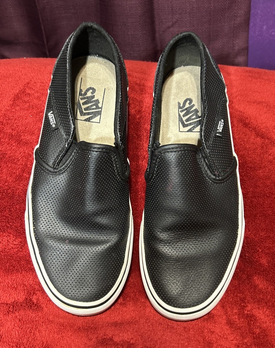 Vans Black Leather slip On Size Men display picture 3
