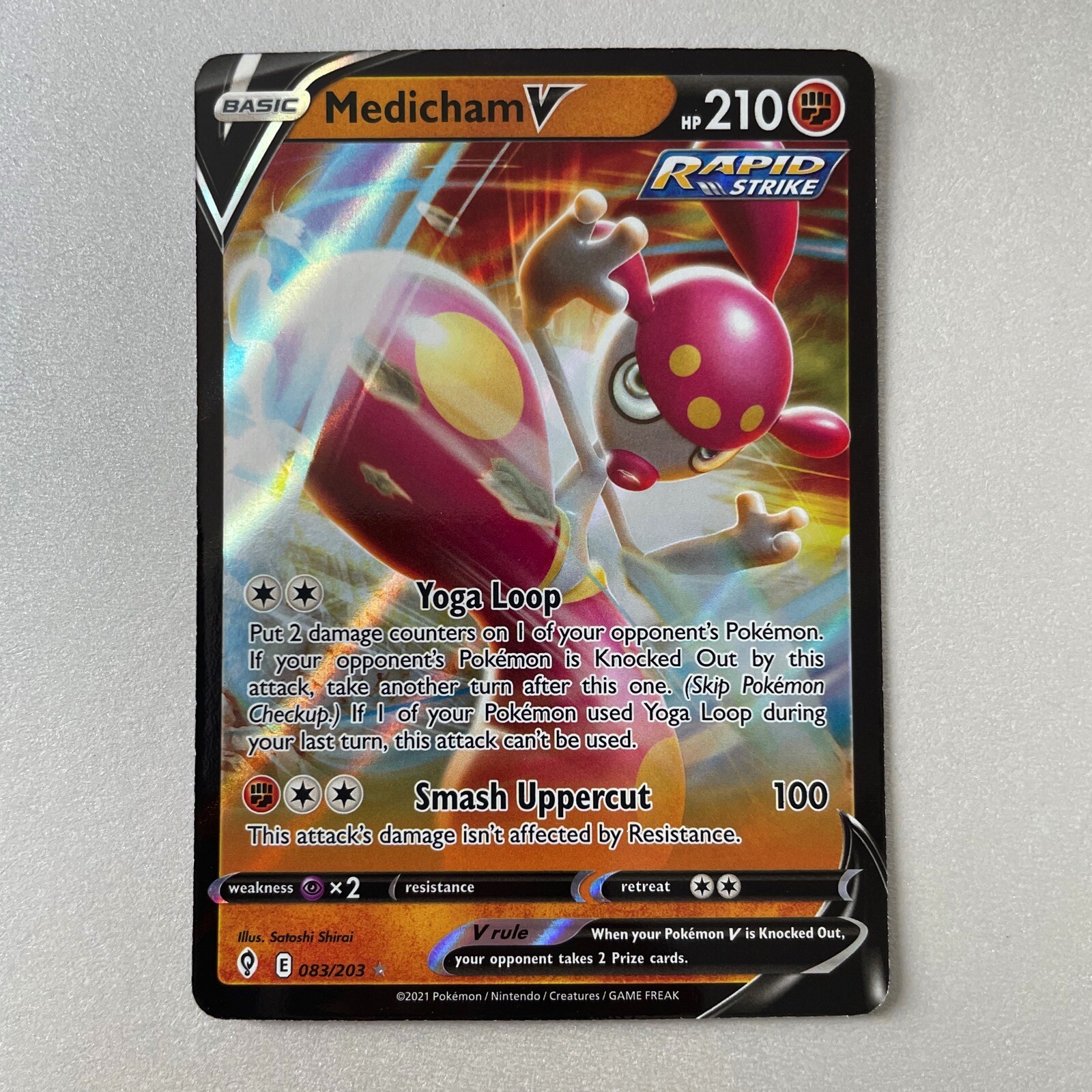 Pokémon Evolving Skies #83 Medicham V Full Art Holo Ultra Rare