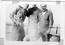 ORIGINAL VINTAGE PHOTO: Navy Sailors Men Male Ship USN Uniform 40s 40's WW2 WWII