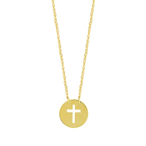 Collier Chaîne Réglable Fin Plaqué Or - Pendentif Croix, Bijou élégant 3147 - Occasion Parfait état