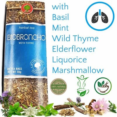 BIO PROGRAM Bronchial Relief Tea Herbal Blend Respiratory Cold Cough Asthma Bronchitis 20 tb