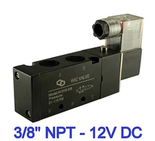3/8" Inch 4 Way Directional Control Cylinder Electric Solenoid Air Valve 12V DC