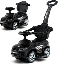 4 in 1 Ride on Push Car, Toddlers Stroller Sliding Walking with Horn, Music, Lig