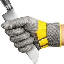 ANSI A9 Cut Resistant Gloves, Stainless Steel Wire Mesh Metal Knife Cutting G...