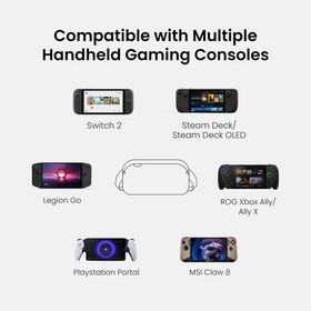 tomtoc Carrying Case for Steam Deck/OLED/Nintendo Switch 2/Rog Medium, Black 