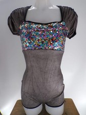 Dance Costume Large Adult Gray Curtain Call E767 Jazz Sequin
