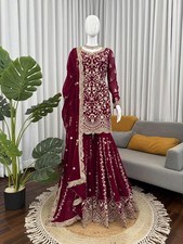 INDIAN SALWAR KAMEEZ PAKISTANI WEDDING PARTY DRESS WEAR BOLLYWOOD SUIT SHARARA
