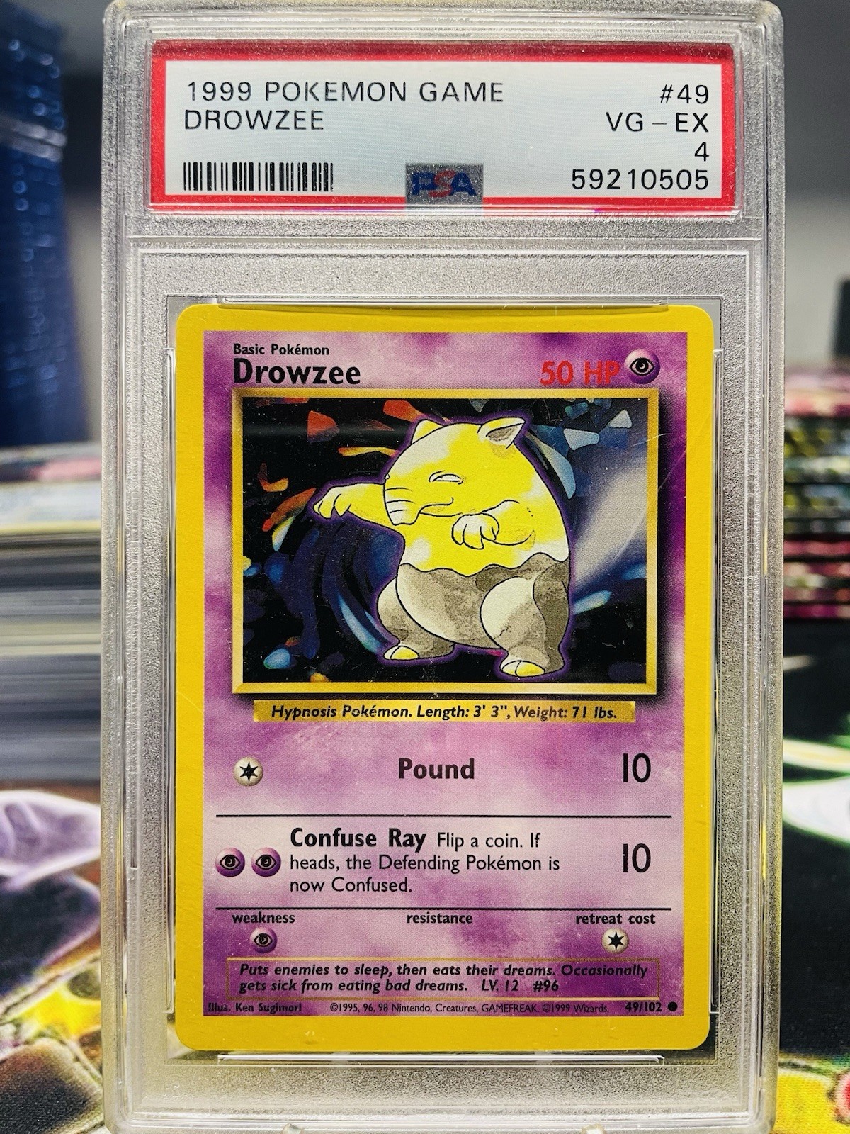 PSA 4 Drowzee 49/102 1999 Base Set Common Pokemon Card