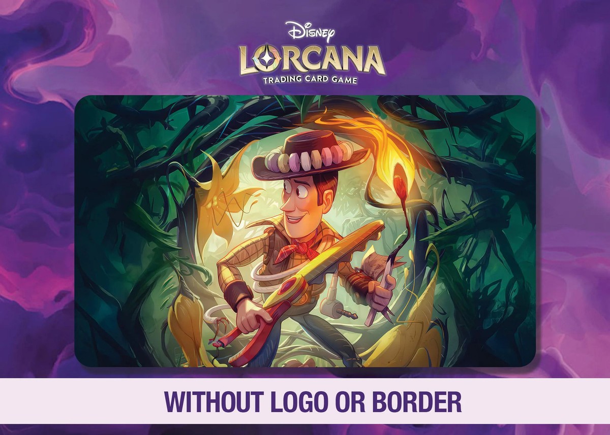 Disney Lorcana Playmat Woody | Neoprene 24x14 Stitched Edges | TCG