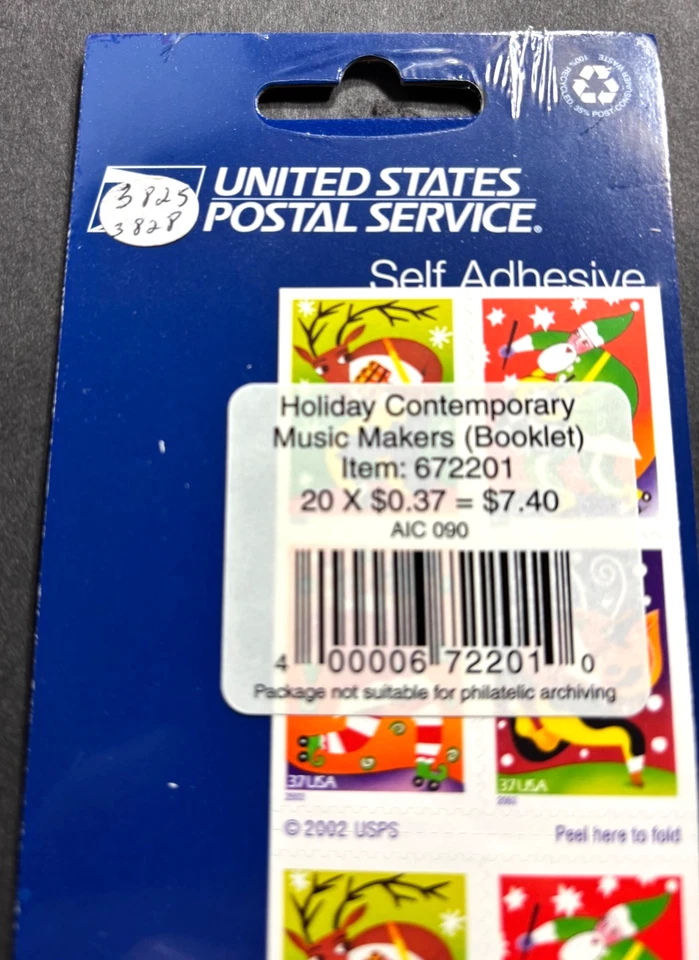 SCOTT#3825-28  HOLIDAY MUSIC MAKERS U.S. BOOKLET PANE OF 20  2003 37ct  MNH - Image 2 of 4