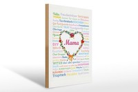 Holzschild Spruch 30X40 Cm Mama Mit Blumenherz Deko Schild