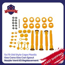 5x Gas Can Spout Nozzle Vent Kit Replacement Fit Plastic Gas Cans Old Style Caps