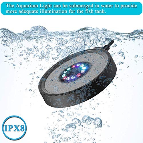 Aquarium Bubble LED Lights RGBW, Remote Controlled Air Stone Disk, with 16 - Picture 3 of 7
