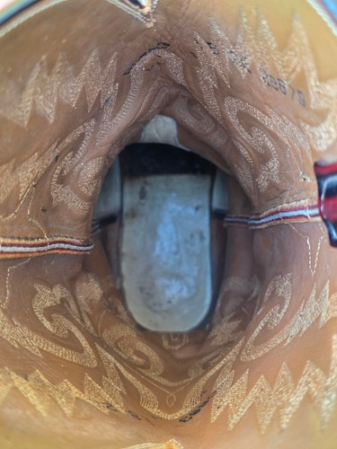 Vintage 1989 Lucchese Men 8.5 E Roper Round Toe Cowboy Boots Leather El Paso TX, $79.95 - Photo 10