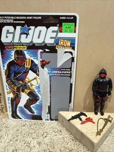 Iron Grenadiers Complete UNCUT Cardback 1988 G.I. Joe New O Ring